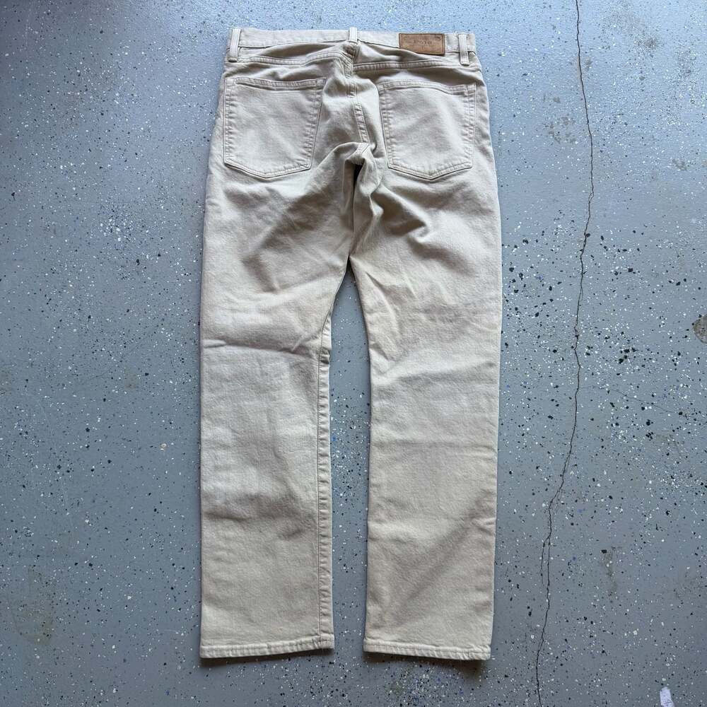 Polo Ralph Lauren Authentic Dungarees Beige Denim Jeans - Picture 1 of 8